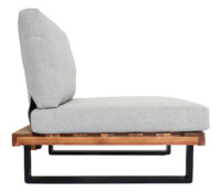 2er Set Gartensessel Akazie FSC mit Alugestell und hellgrauen Polstern