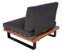 2er Set Gartensessel Akazie FSC mit dunkelgrauen Polstern