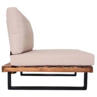 2er Set Gartensessel aus Akazienholz mit beigen Polstern