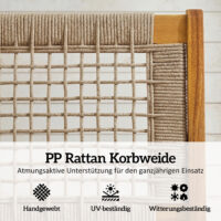 Gartensessel mit Hocker Boho Outdoor Akazienholz Rattan