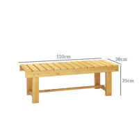 Naturbelassene Massivholz-Gartensitzbank, 2-Sitzer, Maße 110x38x35cm.