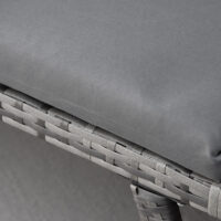Gartensofa 2 Sitzer klappbar mit Armlehnen Polyrattan grau