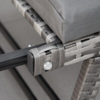 Gartensofa 2 Sitzer klappbar mit Armlehnen Polyrattan grau