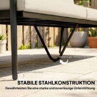 Gartensofa 3-Sitzer Rattan mit abnehmbaren Kissen khaki