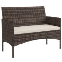 Gartensofa 2-Sitzer Rattan wetterfest mit Polster für Outdoor