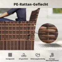 Gartensofa 2-Sitzer Rattan wetterfest mit Polster für Outdoor