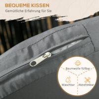 Gartenstühle im Boho-Stil, 2er-Set, bis 120 kg belastbar, Farbe Schwarz.