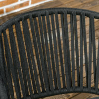 Gartenstühle im Boho-Stil, 2er-Set, bis 120 kg belastbar, Farbe Schwarz.