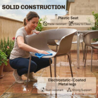 Gartenstühle 4er Set wetterfest ergonomisch mit Armlehne für Balkon