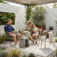 Gartenstühle 4er Set wetterfest ergonomisch mit Armlehne für Balkon