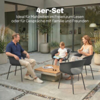 Gartenstühle 4er Set ergonomisch wetterfest rostbeständig
