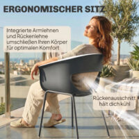 Gartenstühle 4er Set ergonomisch wetterfest rostbeständig