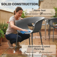 Gartenstühle 4er Set ergonomisch wetterfest rostbeständig