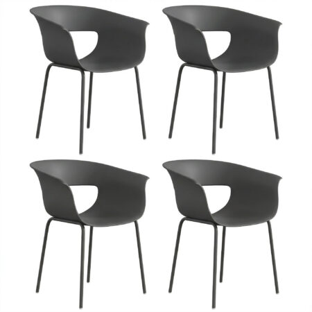 Gartenstühle 4er Set ergonomisch wetterfest rostbeständig