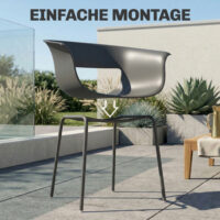 Gartenstühle 4er Set ergonomisch wetterfest rostbeständig