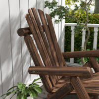 Gartenstuhl aus Holz im Adirondack-Stil, 83x68x101 cm, Farbe Braun.