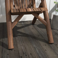 Gartenstuhl aus Holz im Adirondack-Stil, 83x68x101 cm, Farbe Braun.
