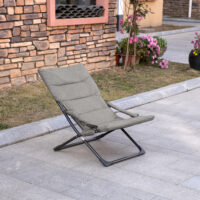 Gartenstuhl klappbar wetterfest mit Auflage bis 120kg Metall