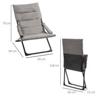 Gartenstuhl klappbar wetterfest mit Auflage bis 120kg Metall
