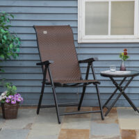 Gartenstuhl Polyrattan klappbar verstellbar wetterfest braun schwarz