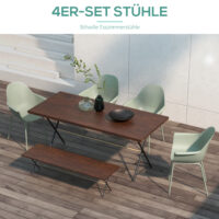 Gartenstuhl Set wetterfest mit Armlehnen 4 Stück Kunststoff grün