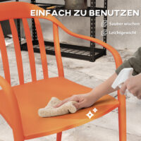 Gartenstuhl Set wetterfest stapelbar mit Armlehne Kunststoff