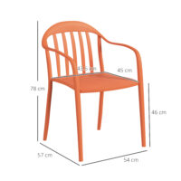 Gartenstuhl Set wetterfest stapelbar mit Armlehne Kunststoff