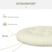 Gartenstuhlauflage mit 10 cm Polsterung für Mondstuhl, aus Polyester, Farbe Beige.