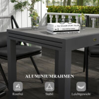 Gartentisch wetterfest für Garten und Terrasse 162x80x75cm grau