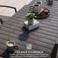 Gartentisch wetterfest für Garten und Terrasse 162x80x75cm grau