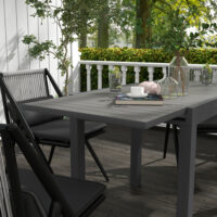 Gartentisch wetterfest für Garten und Terrasse 162x80x75cm grau
