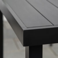 Gartentisch Esstisch wetterfest für 6 Personen Aluminium schwarz