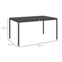 Gartentisch wetterfest für Garten und Terrasse Aluminium