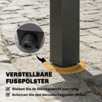 Gartentisch ausziehbar rechteckig für 4 bis 6 Personen Aluminium