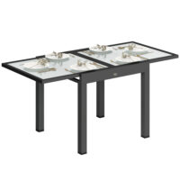 Gartentisch ausziehbar wetterfest Outdoor Buffet schwarz