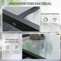 Gartentisch ausziehbar wetterfest Outdoor Buffet schwarz