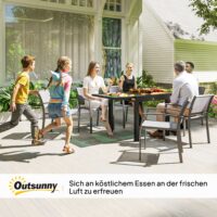 Gartentisch ausziehbar wetterfest Outdoor Buffet schwarz