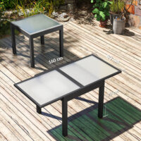 Gartentisch ausziehbar wetterfest Outdoor Buffet schwarz