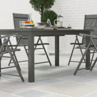 Gartentisch ausziehbar wetterfest für Balkon Terrasse Aluminium grau