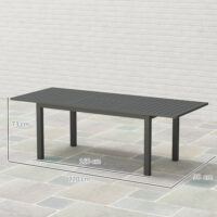 Gartentisch ausziehbar wetterfest für Balkon Terrasse Aluminium grau