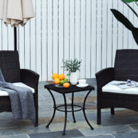 Gartentisch Beistelltisch für Garten Terrasse Metall schwarz