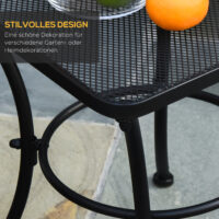 Gartentisch Beistelltisch für Garten Terrasse Metall schwarz