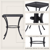 Gartentisch Beistelltisch für Garten Terrasse Metall schwarz