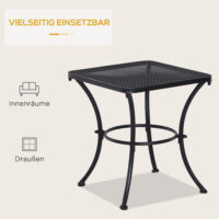 Gartentisch Beistelltisch für Garten Terrasse Metall schwarz