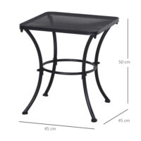 Gartentisch Beistelltisch für Garten Terrasse Metall schwarz