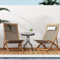 Gartentisch Balkontisch Bistrotisch rund mit Glas 60cm Metall