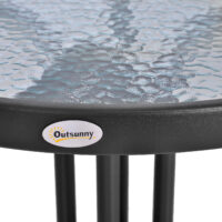 Gartentisch Balkontisch Bistrotisch rund mit Glas 60cm Metall