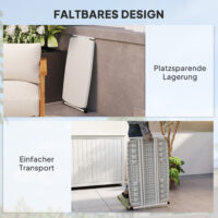 Gartentisch Bistrotisch tragbar Outdoor für Garten Terrasse weiss