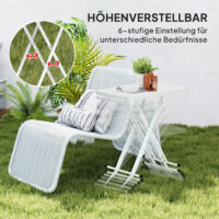 Gartentisch Bistrotisch tragbar Outdoor für Garten Terrasse weiss
