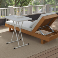 Gartentisch Bistrotisch tragbar Outdoor für Garten Terrasse weiss